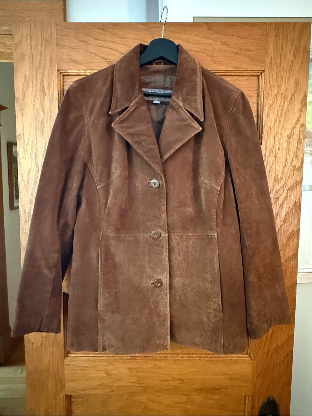 Wilsons Leather Women's Brown Suede Button-Front Jacket